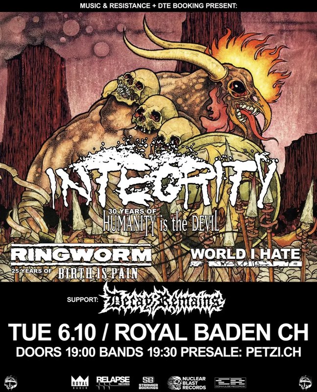 INTEGRITY, RINGWORM, WORLD I HATE, DECAY REMAINS
