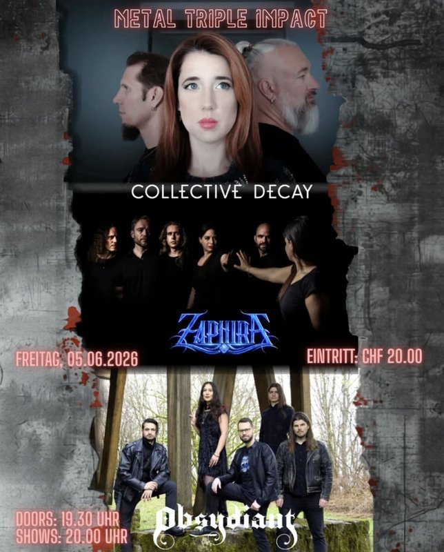 Metal Triple Impact! w/ Collective Decay, Zaphira, Obsydiant