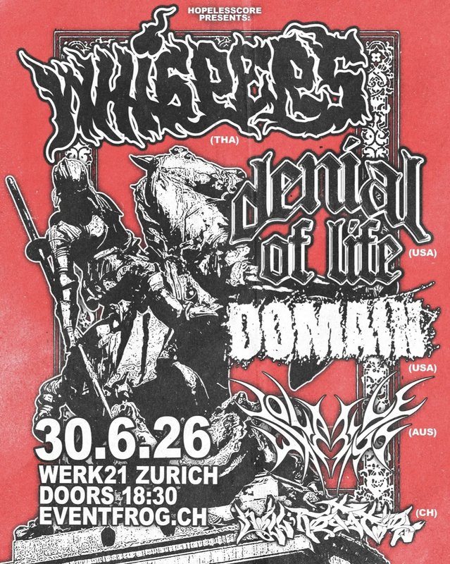 Whispers (THA), Denial of Life(USA), Domain(USA), Volatile Ways(AUS), Kill Rotation(CH)