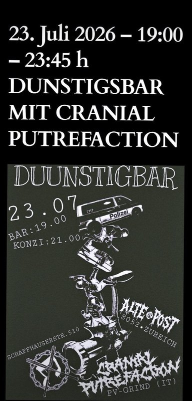Duunstigbar mit Cranial Putrefaction